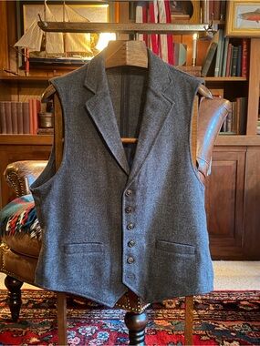 Men's Orvis Gray Wool Blend Vest - Waistcoat XL